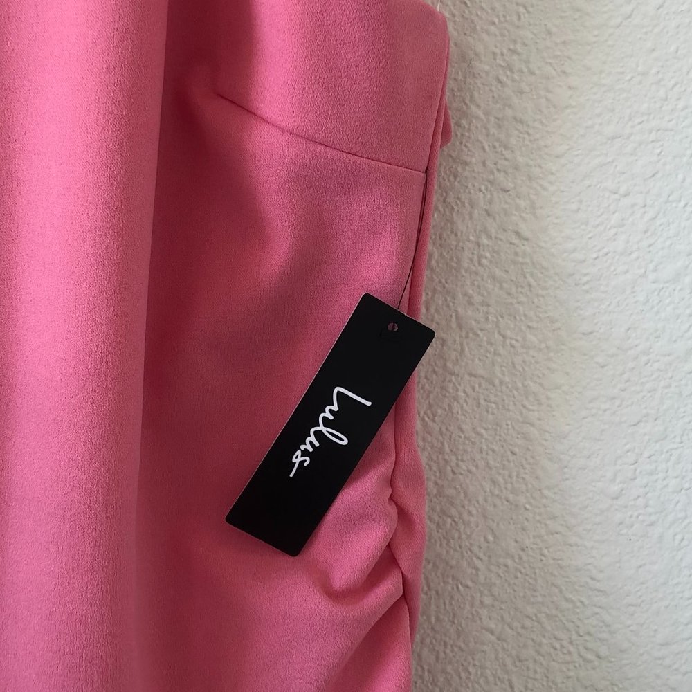 Pink Ruched Bodycon Halter Dress - Picture 9 of 10